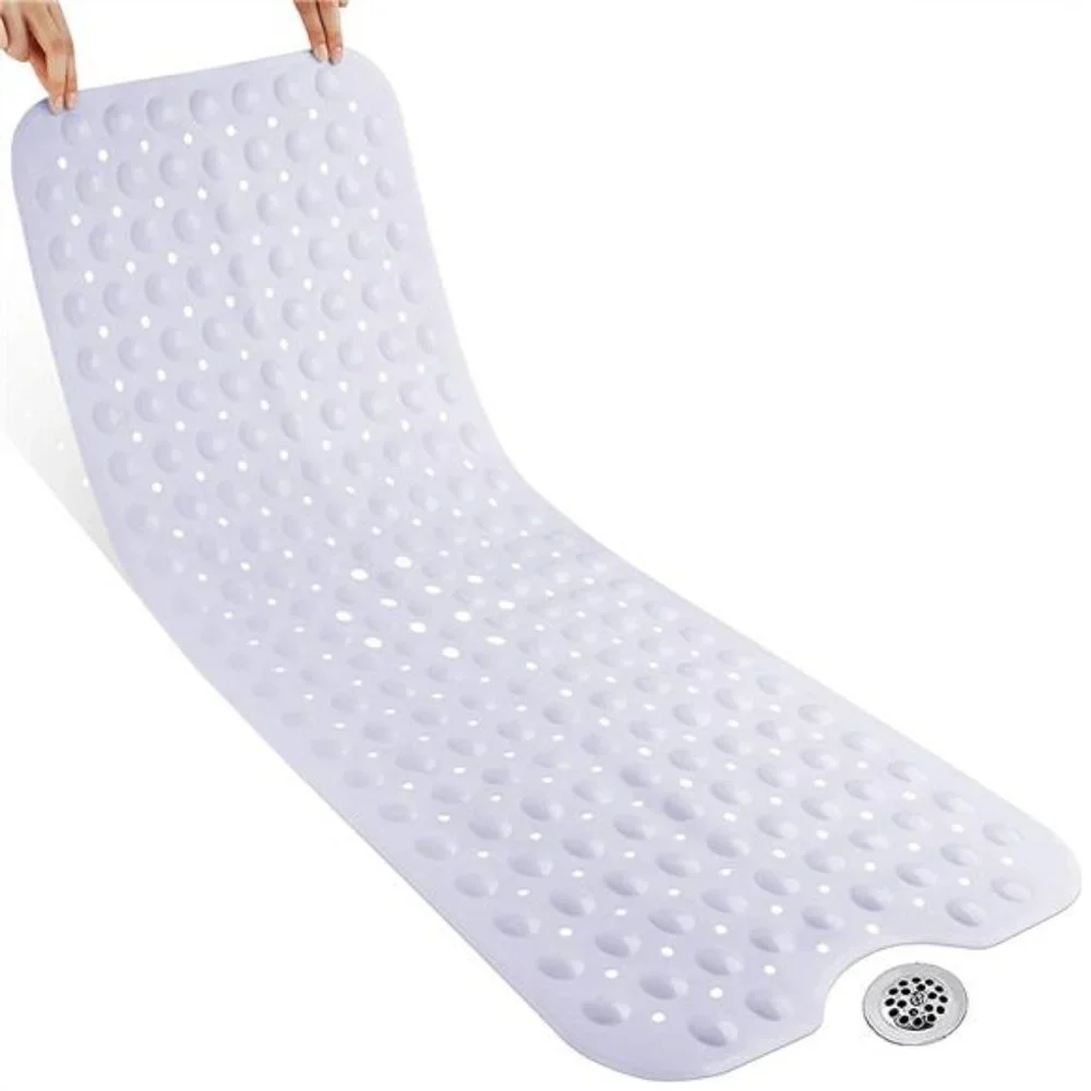 Extra Long Bath Tub Shower Floor Mat Non Slip Oversized Bathtub Mats with Drain